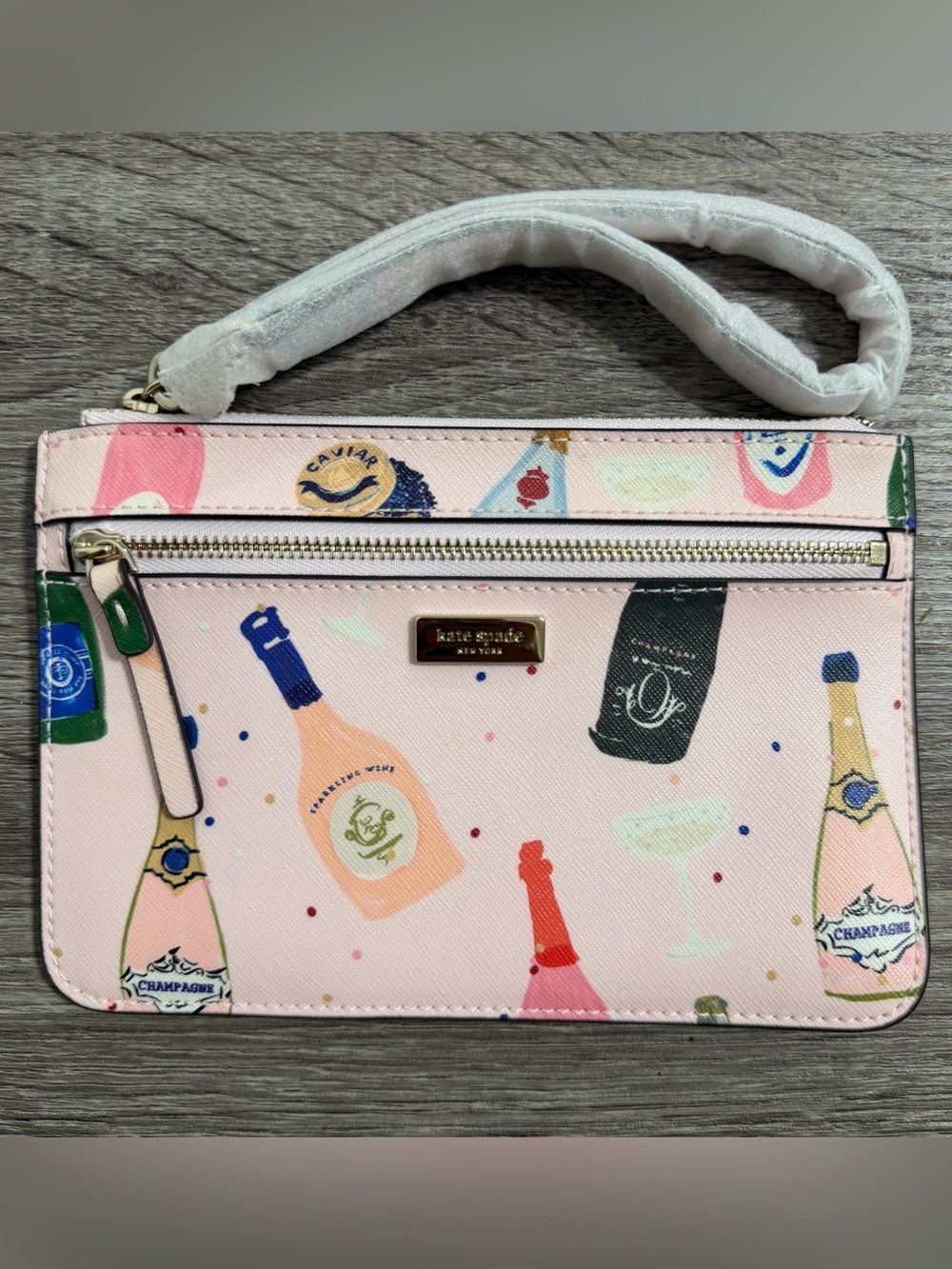 Kate Spade Wristlet Champagne Multi Pink Small